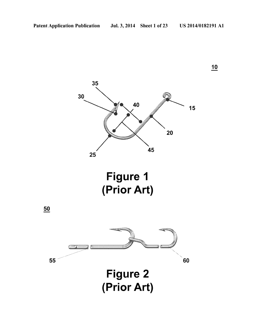 Fish Hook with Bait and Fish Retention Features - diagram, schematic, and image 02