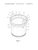 Blow Molded Nursery Container with Stiffened Rim and Flexible Handles diagram and image