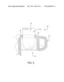 Blow Molded Nursery Container with Stiffened Rim and Flexible Handles diagram and image