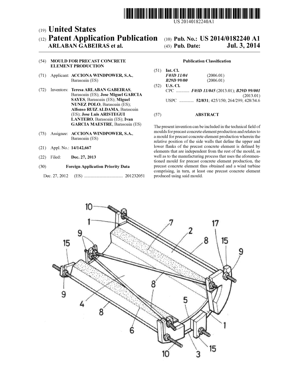 MOULD FOR PRECAST CONCRETE ELEMENT PRODUCTION - diagram, schematic, and image 01