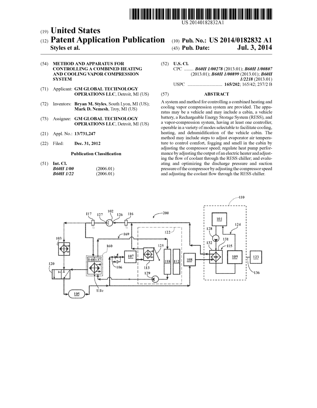 METHOD AND APPARATUS FOR CONTROLLING A COMBINED HEATING AND COOLING VAPOR     COMPRESSION SYSTEM - diagram, schematic, and image 01