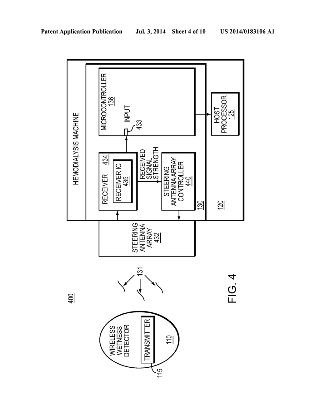 System and Method of Monitoring Blood Leaks During Hemodialysis Therapy     Employing Wireless - diagram, schematic, and image 05