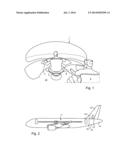 AN AIRCRAFT COMPRISING A COCKPIT DELOCALIZED OUTSIDED THE NOSE diagram and image