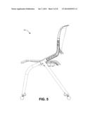 FLEXIBLE BACK SUPPORT MEMBER WITH INTEGRATED RECLINE STOP NOTCHES diagram and image