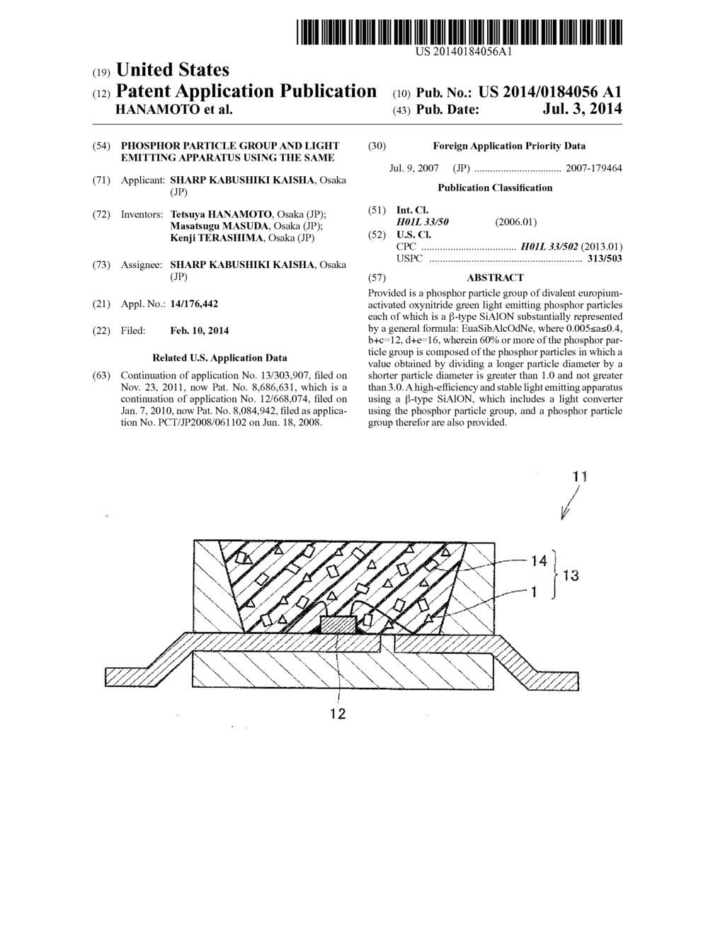 PHOSPHOR PARTICLE GROUP AND LIGHT EMITTING APPARATUS USING THE SAME - diagram, schematic, and image 01