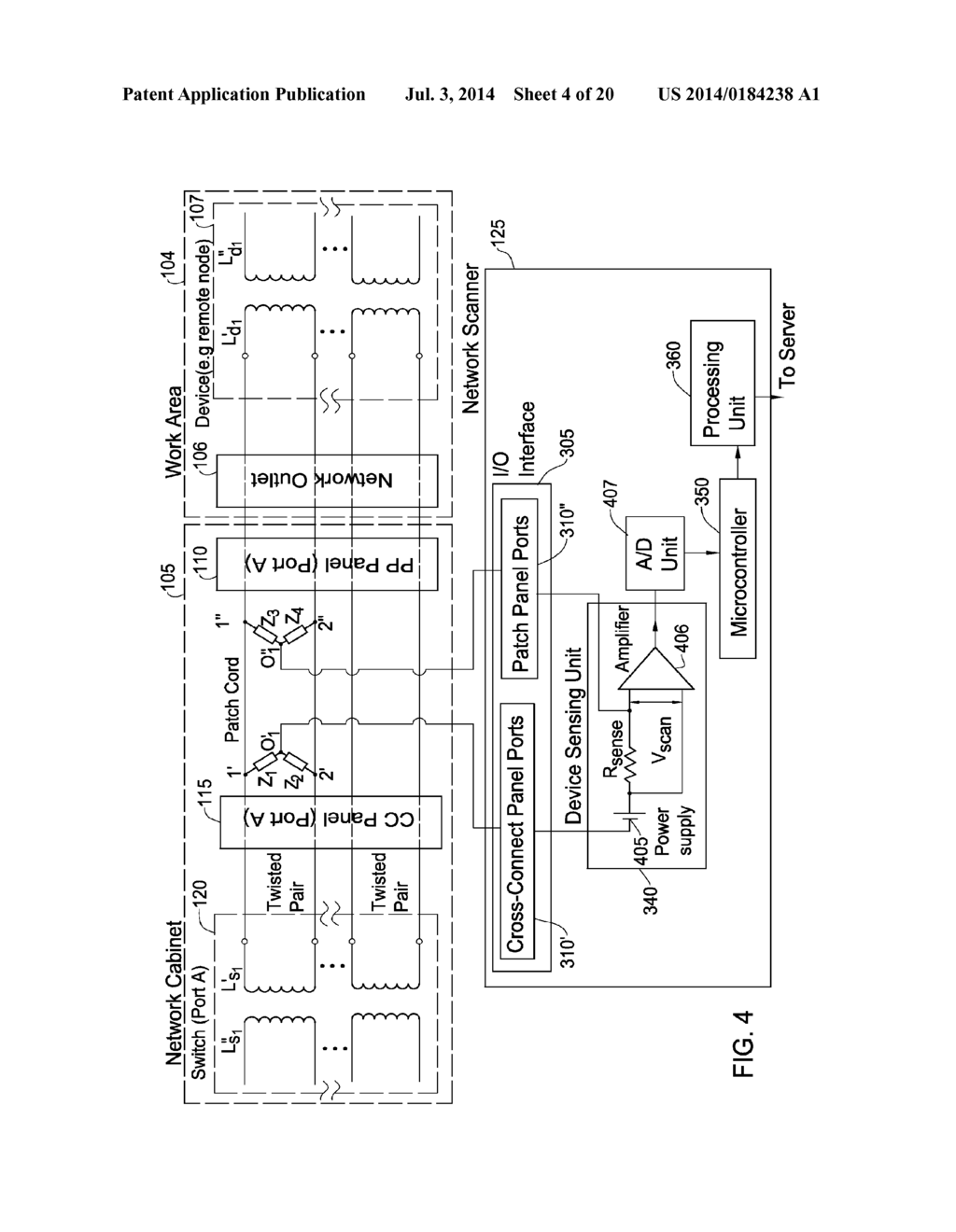 CABLING SYSTEM AND METHOD FOR MONITORING AND MANAGING PHYSICALLY CONNECTED     DEVICES OVER A DATA NETWORK - diagram, schematic, and image 05