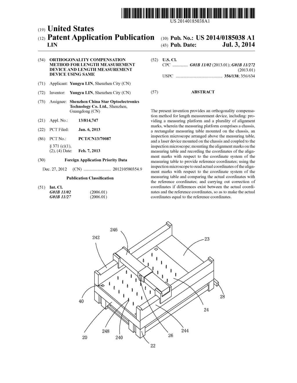 ORTHOGONALITY COMPENSATION METHOD FOR LENGTH MEASUREMENT DEVICE AND LENGTH     MEASUREMENT DEVICE USING SAME - diagram, schematic, and image 01