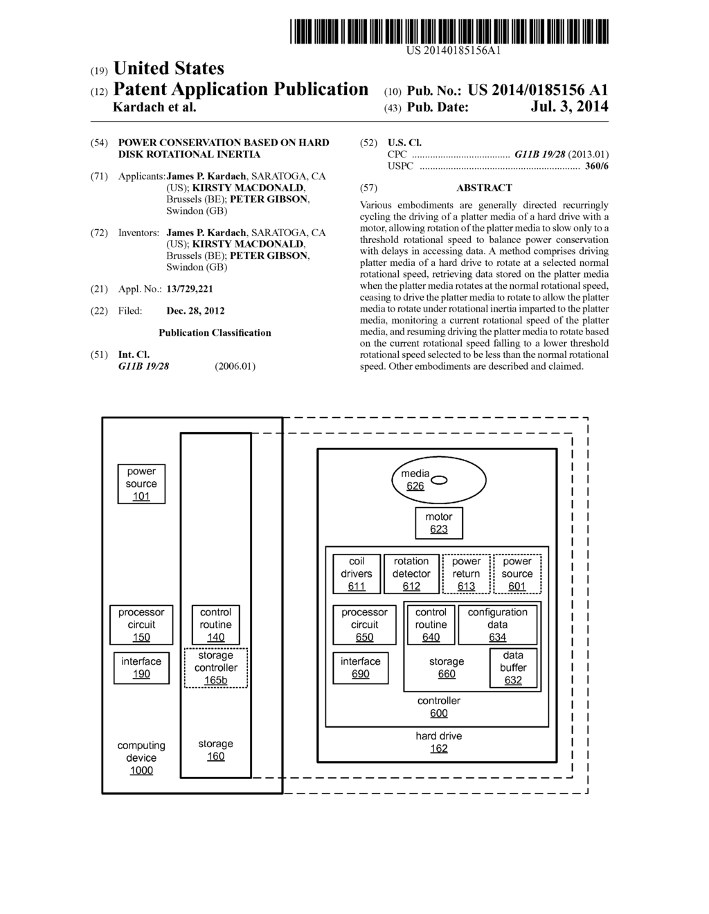 POWER CONSERVATION BASED ON HARD DISK ROTATIONAL INERTIA - diagram, schematic, and image 01