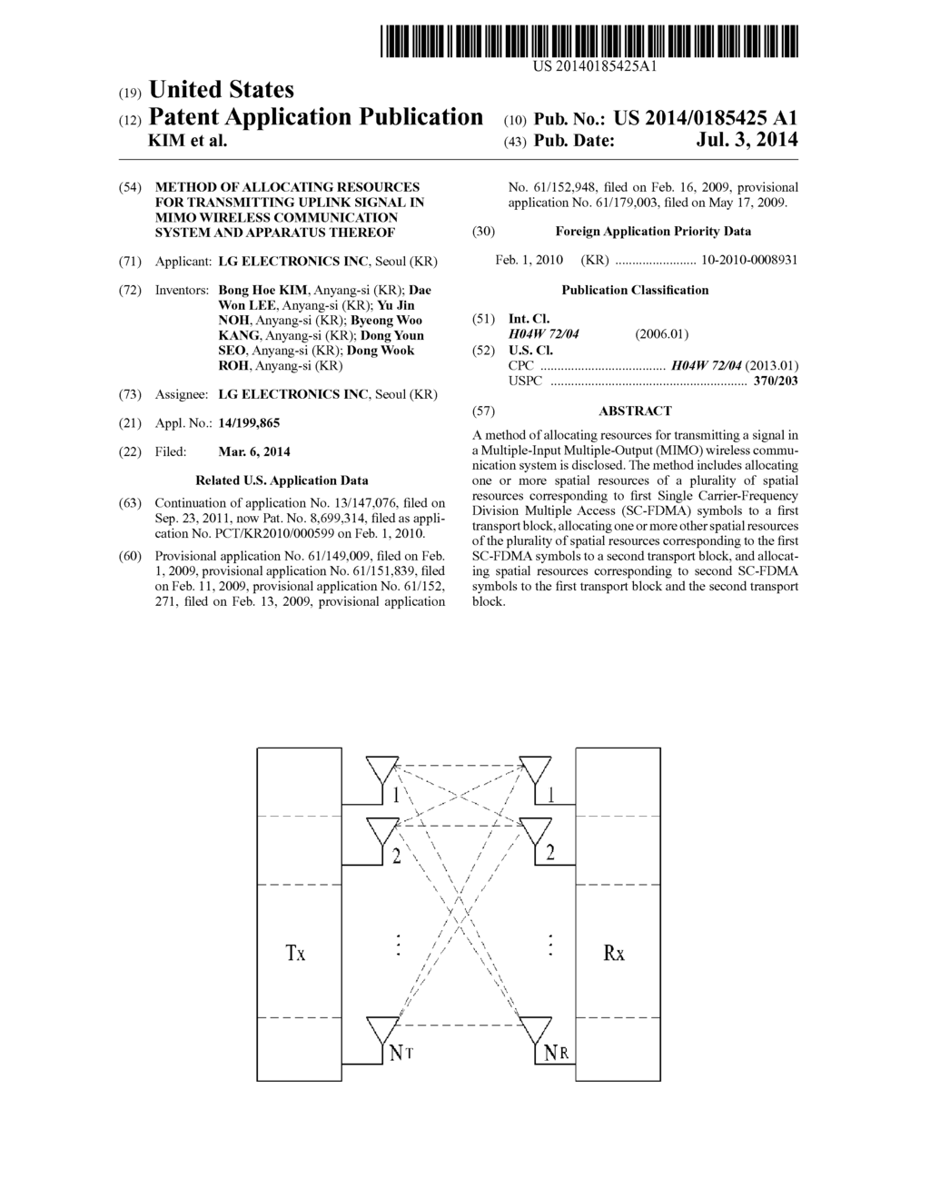 METHOD OF ALLOCATING RESOURCES FOR TRANSMITTING UPLINK SIGNAL IN MIMO     WIRELESS COMMUNICATION SYSTEM AND APPARATUS THEREOF - diagram, schematic, and image 01