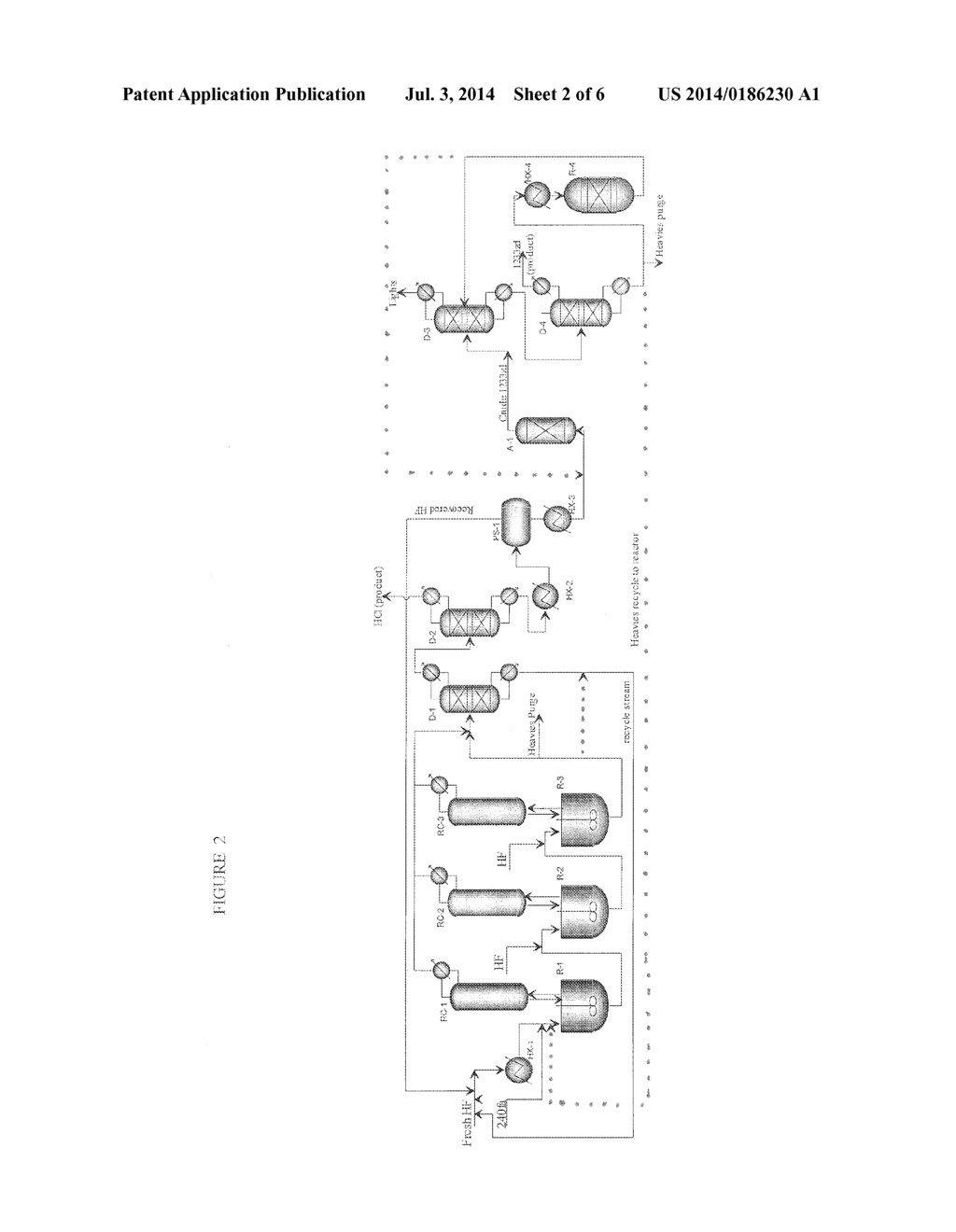 CONTINUOUS LOW-TEMPERATURE PROCESS TO PRODUCE     TRANS-1-CHLORO-3,3,3-TRIFLUOROPROPENE - diagram, schematic, and image 03