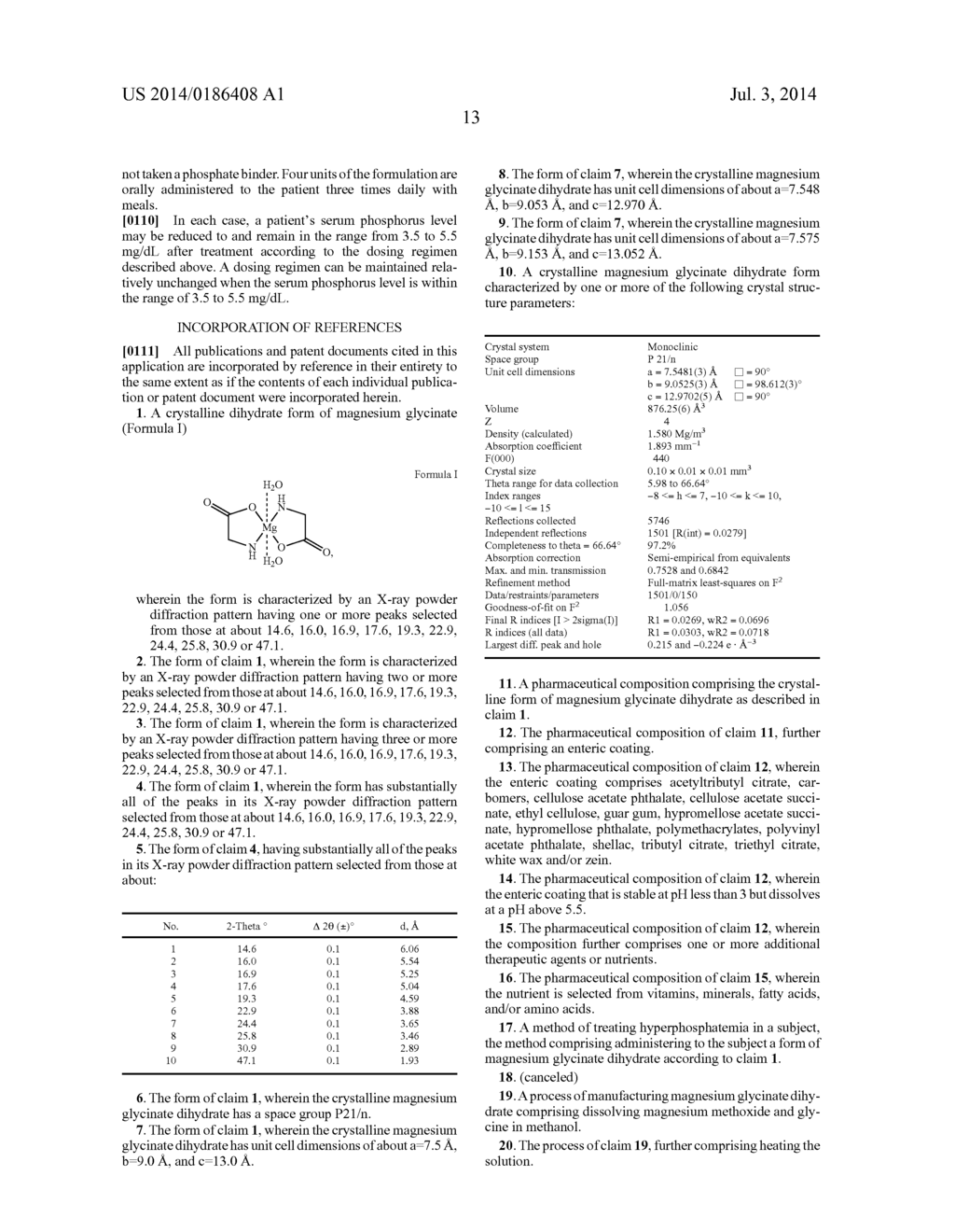 CRYSTAL POLYMORPH OF MAGNESIUM GLYCINATE DIHYDRATE AND PROCESS FOR ITS     PREPARATION - diagram, schematic, and image 18