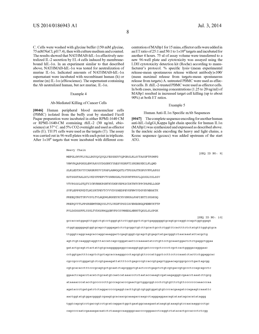 NUCLEIC ACIDS ENCODING A HUMAN MONOCLONAL ANTIBODY THAT SPECIFICALLY BINDS     TO IL-1a - diagram, schematic, and image 09