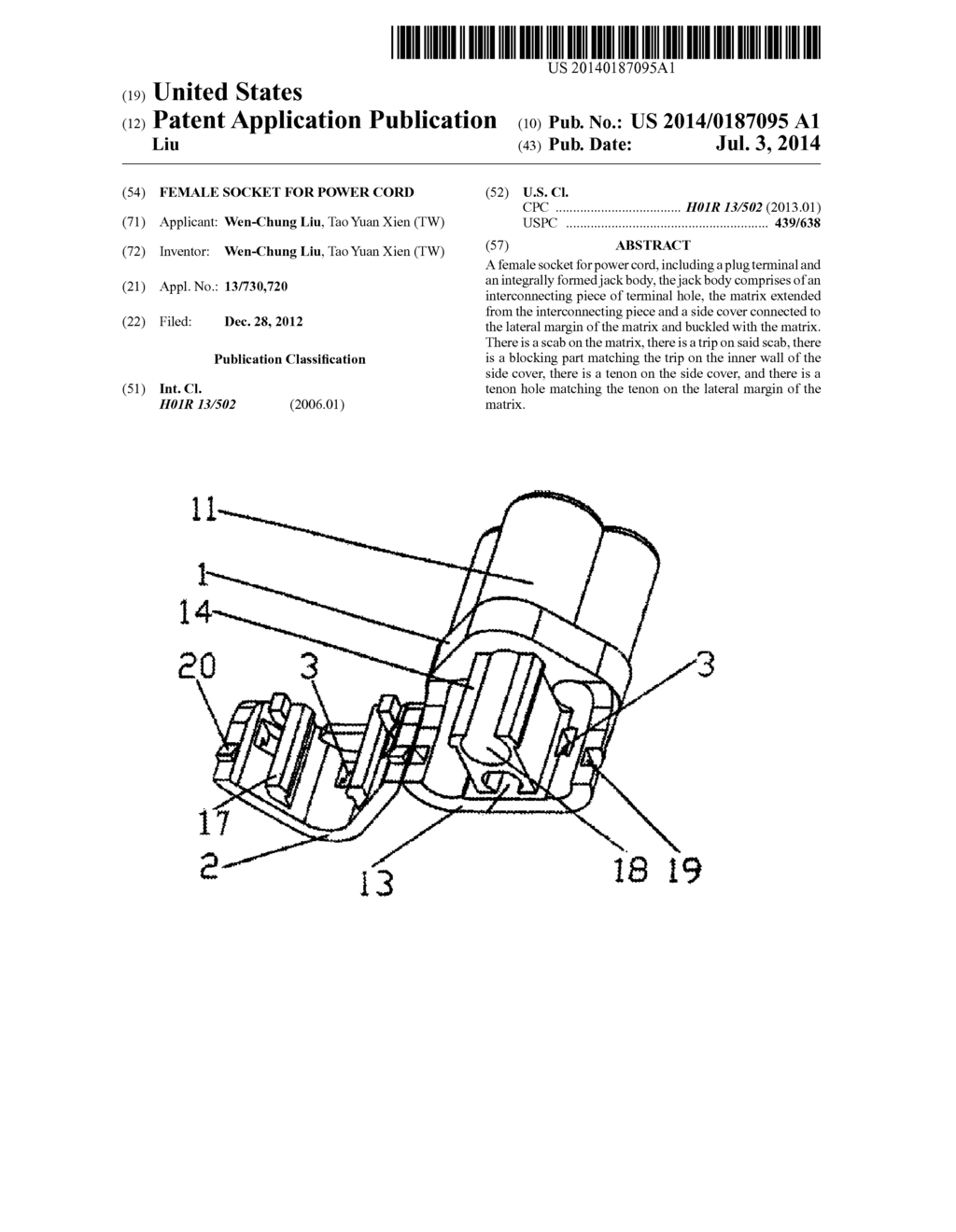 Female Socket for Power Cord - diagram, schematic, and image 01