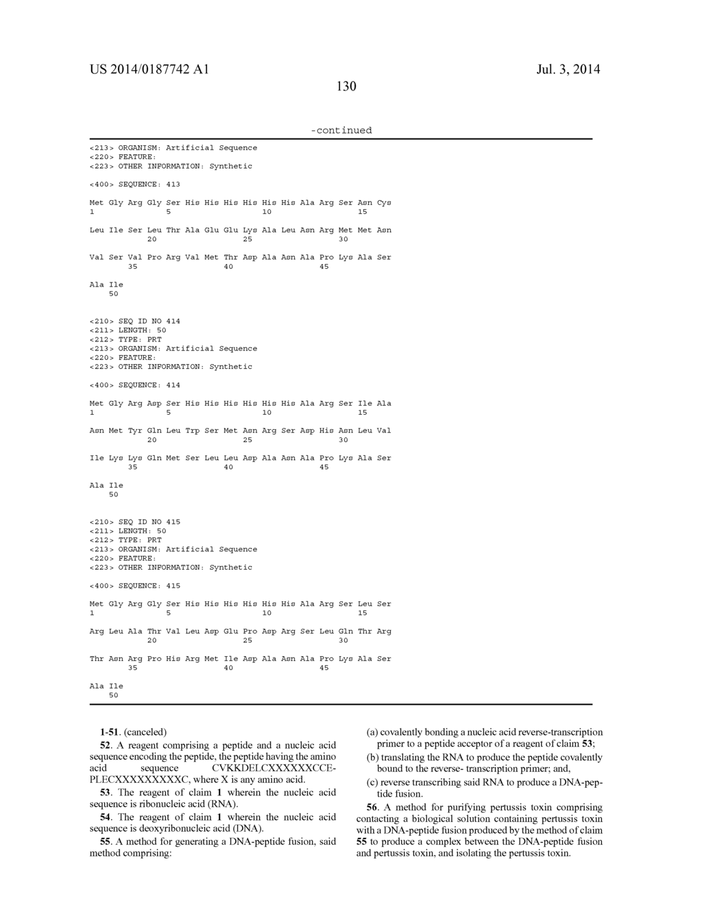 Methods for Purifying Pertussis Toxin and Peptides Useful Therefor - diagram, schematic, and image 159