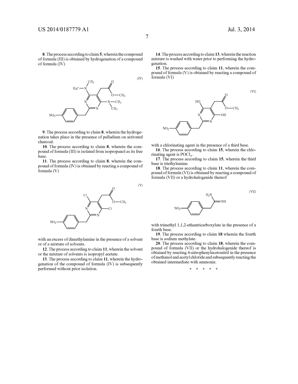 Process for preparing     [4,6-bis-dimethylamino-2-[4-(4-trifluoromethylbenzoylamino)benzyl]pyrimid-    in-5-yl]acetic acid - diagram, schematic, and image 08