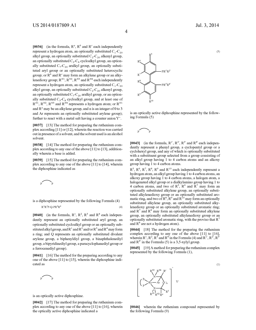 NOVEL RUTHENIUM COMPLEX AND PROCESS FOR PRODUCING OPTICALLY ACTIVE ALCOHOL     COMPOUND USING SAME AS CATALYST - diagram, schematic, and image 05