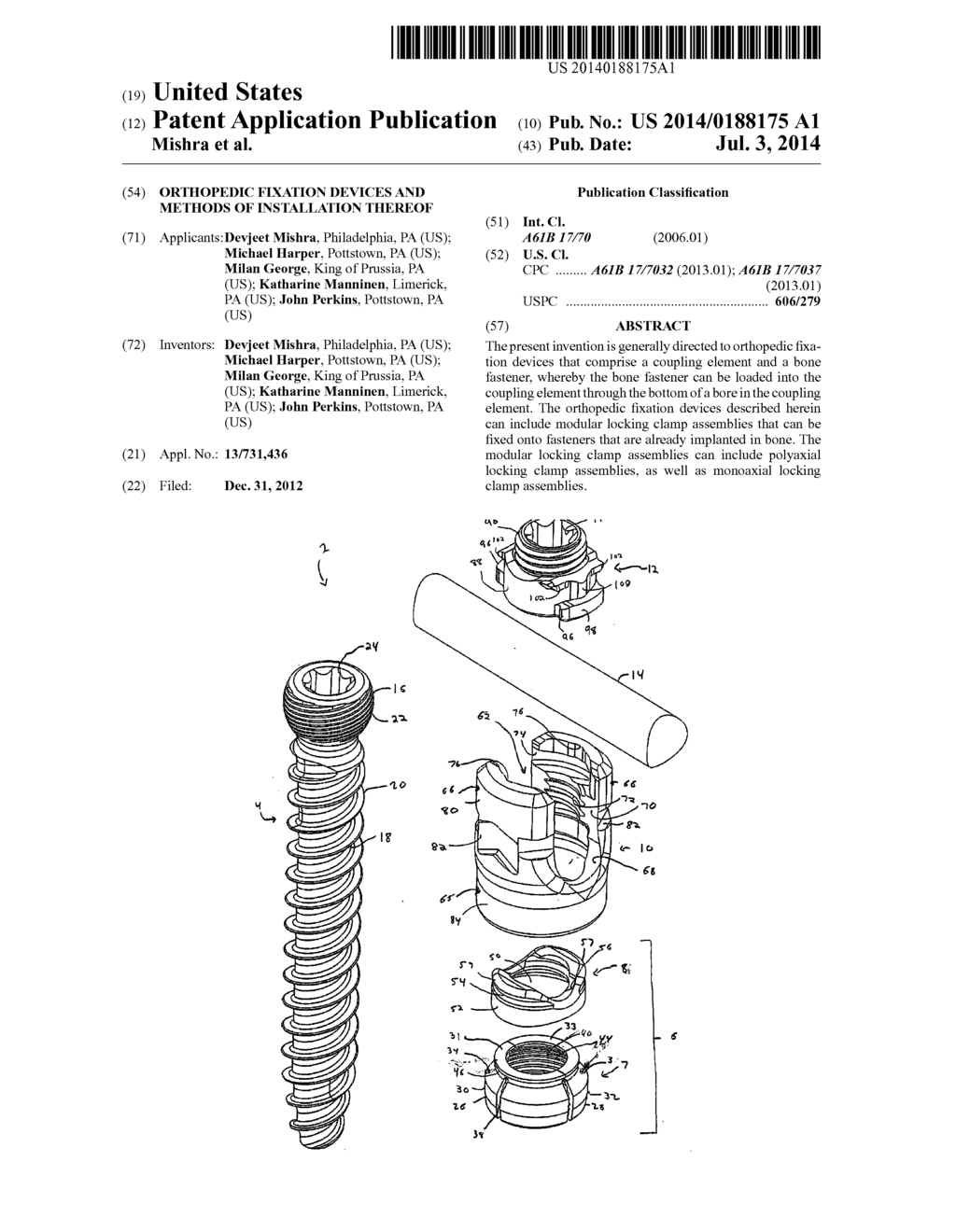 Orthopedic Fixation Devices and Methods of Installation Thereof - diagram, schematic, and image 01