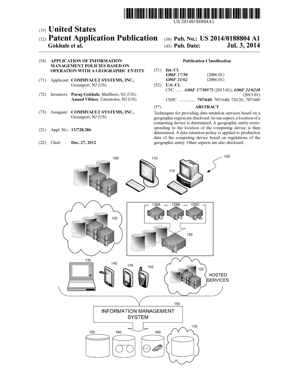 APPLICATION OF INFORMATION MANAGEMENT POLICIES BASED ON OPERATION WITH A     GEOGRAPHIC ENTITY - diagram, schematic, and image 01