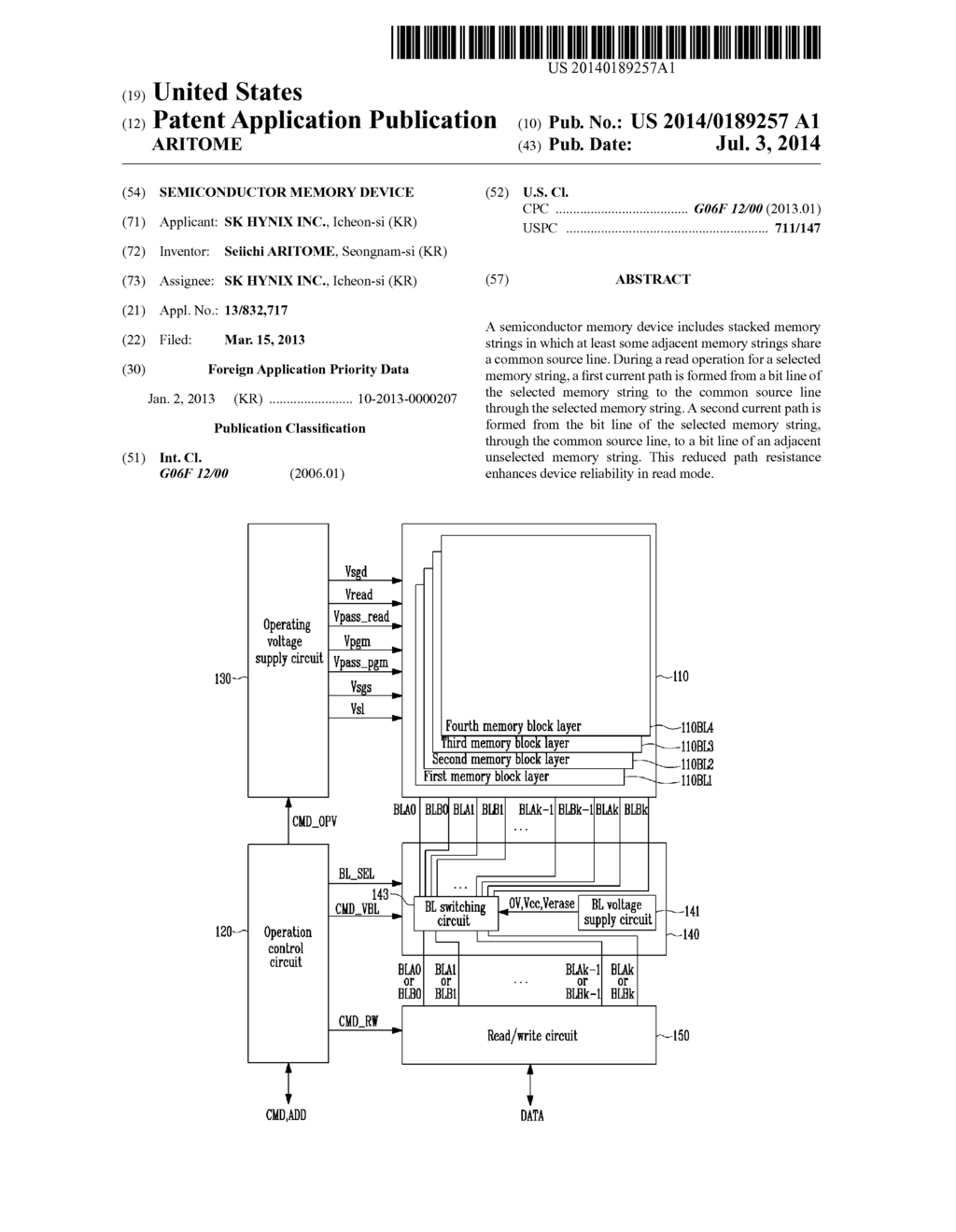 SEMICONDUCTOR MEMORY DEVICE - diagram, schematic, and image 01