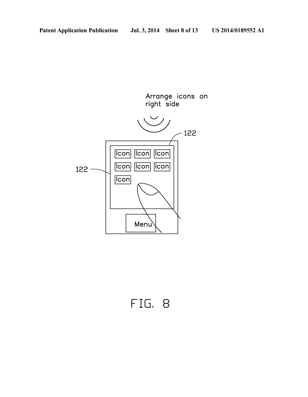 ELECTRONIC DEVICES AND METHODS FOR ARRANGING FUNCTIONAL ICONS OF THE     ELECTRONIC DEVICE - diagram, schematic, and image 09