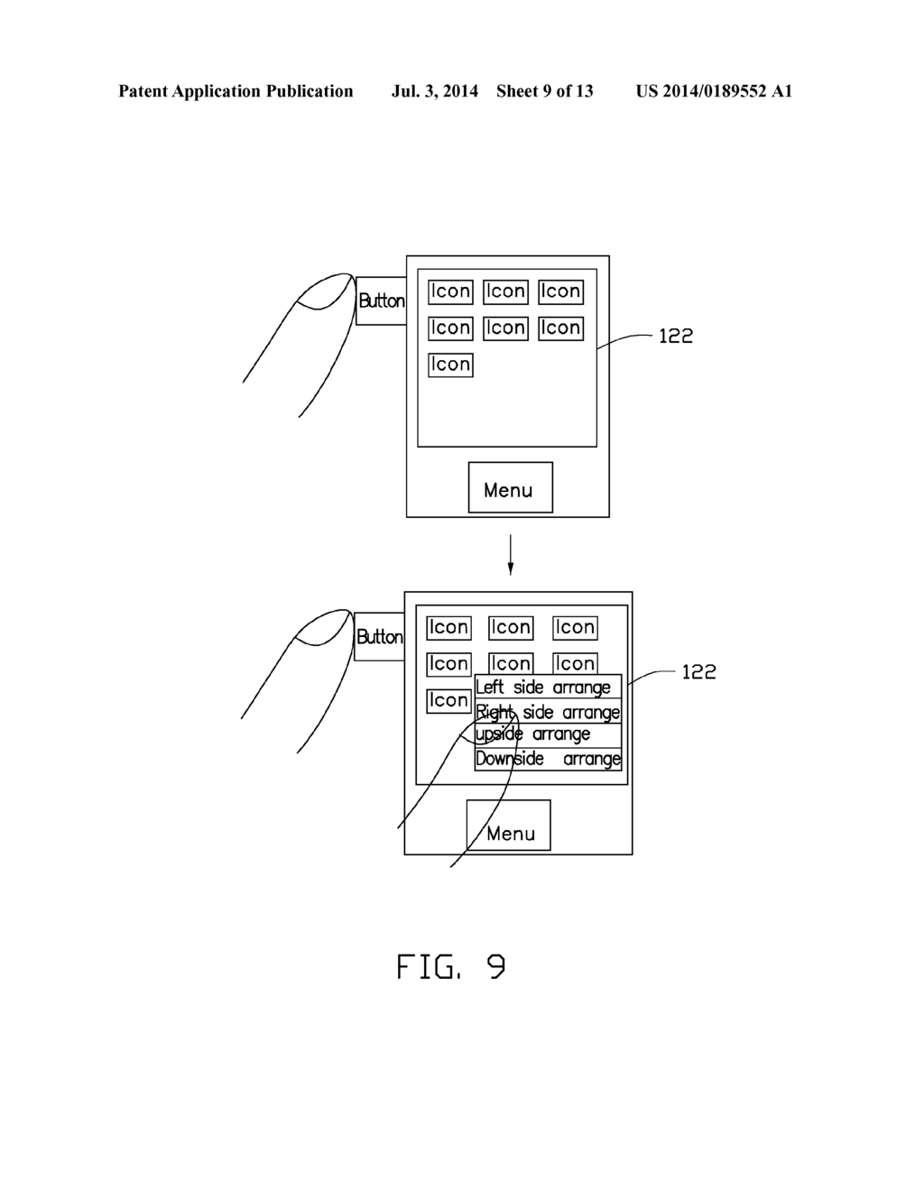 ELECTRONIC DEVICES AND METHODS FOR ARRANGING FUNCTIONAL ICONS OF THE     ELECTRONIC DEVICE - diagram, schematic, and image 10