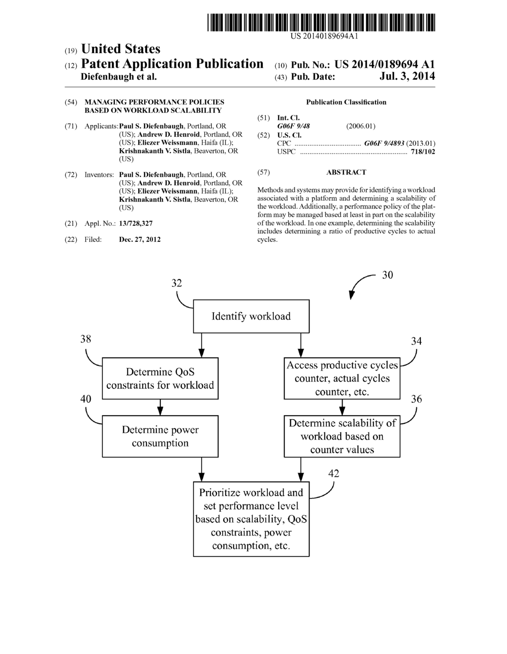 MANAGING PERFORMANCE POLICIES BASED ON WORKLOAD SCALABILITY - diagram, schematic, and image 01