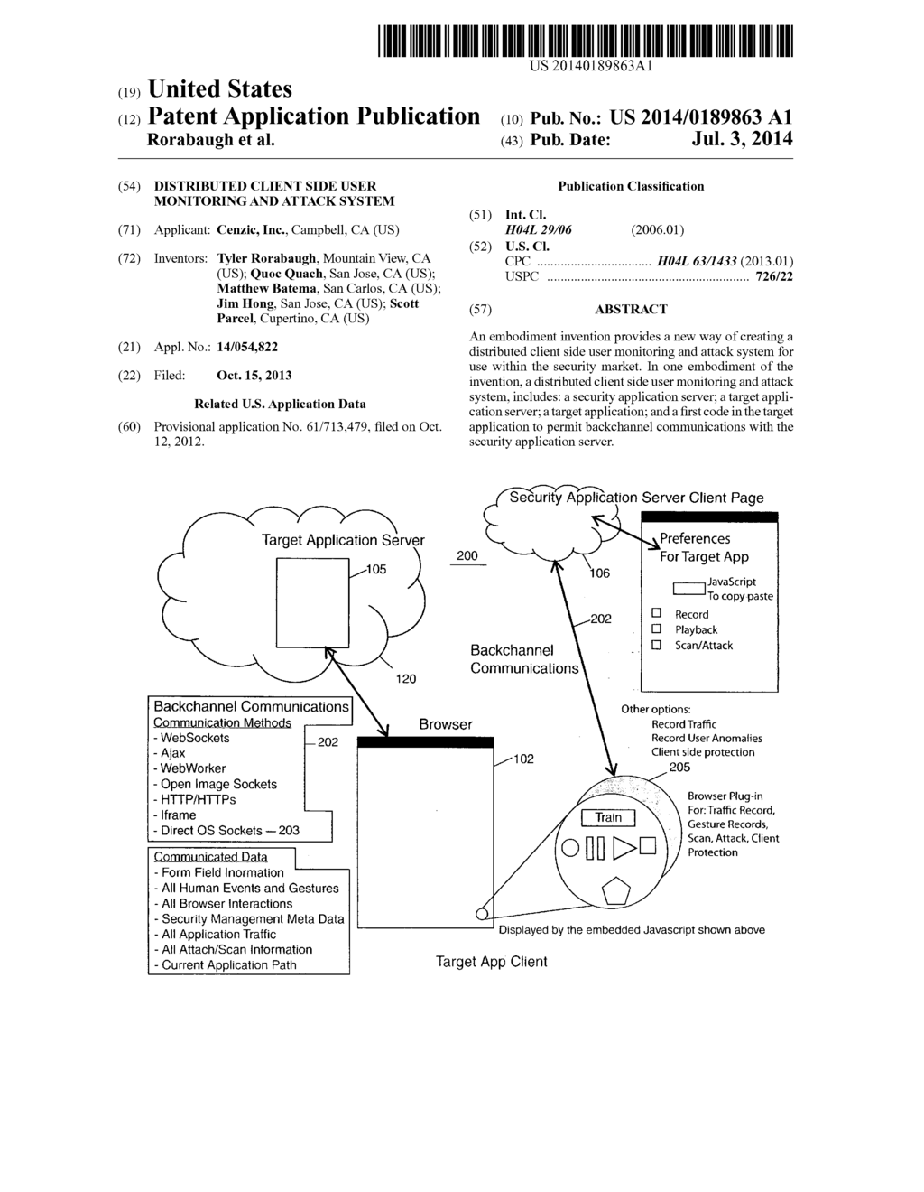 Distributed Client Side User Monitoring and Attack System - diagram, schematic, and image 01