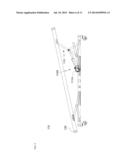 FREE FOLDING BED, DISPLACEMENT MEANS FOR SAME, AND METHOD FOR OPERATING     SAME diagram and image