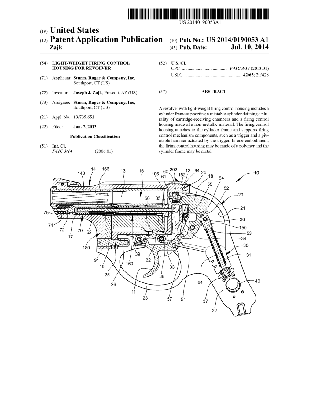 LIGHT-WEIGHT FIRING CONTROL HOUSING FOR REVOLVER - diagram, schematic, and image 01