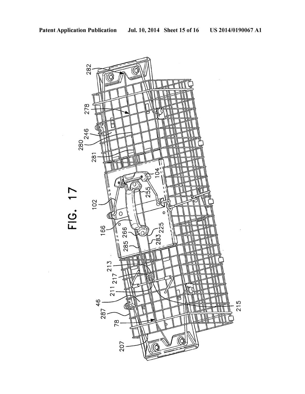 TWO-DOOR CAGE TRAP WITH OVER-CENTER SET MECHANISM - diagram, schematic, and image 16