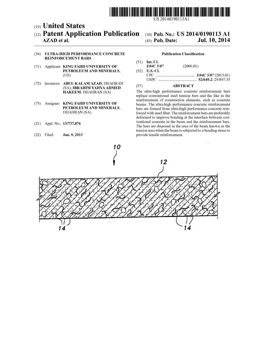 ULTRA-HIGH PERFORMANCE CONCRETE REINFORCEMENT BARS - diagram, schematic, and image 01