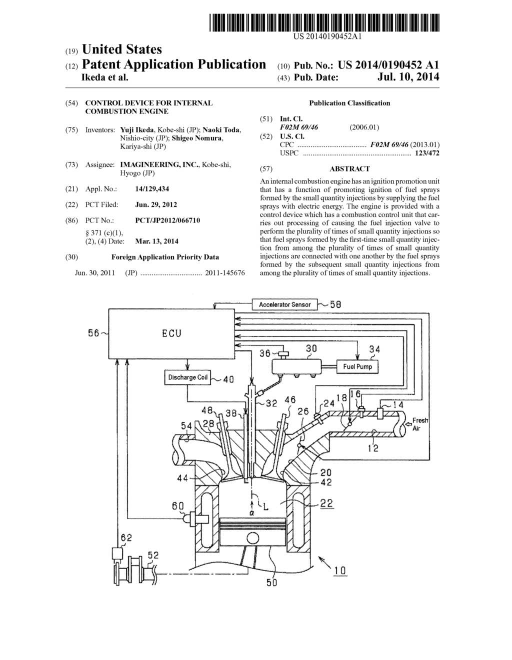 CONTROL DEVICE FOR INTERNAL COMBUSTION ENGINE - diagram, schematic, and image 01
