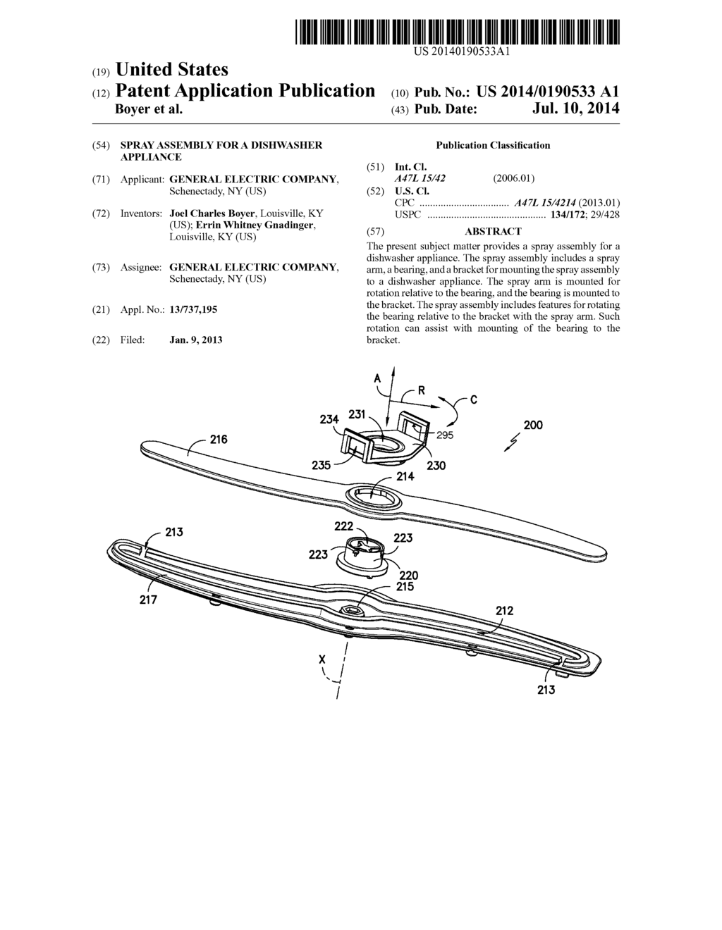 SPRAY ASSEMBLY FOR A DISHWASHER APPLIANCE - diagram, schematic, and image 01