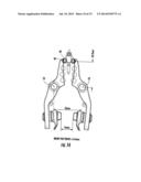 BRAKE HAVING CUSTOM KINEMATICS AND WIDE RANGE ADJUSTABILITY FOR WIDE AND     NARROW RIMS diagram and image