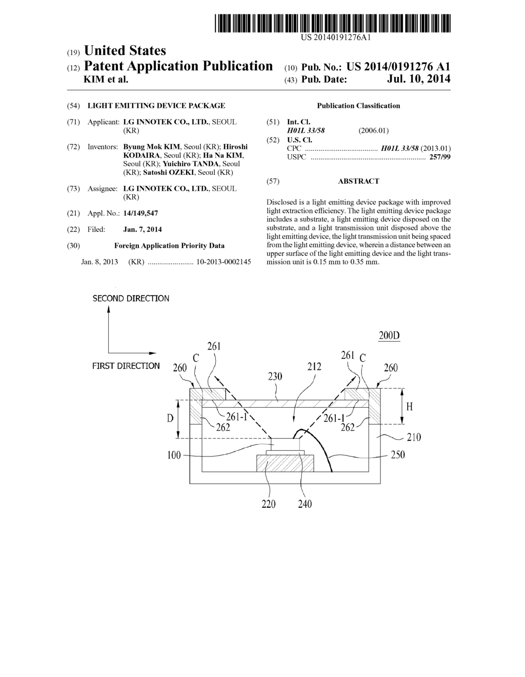 LIGHT EMITTING DEVICE PACKAGE - diagram, schematic, and image 01