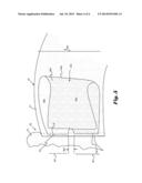 VEHICLE SEAT ASSEMBLY WITH SIDE AIR BAG AND GUIDE PANEL WITH SPACED     FORWARD ENDS FOR CREATING A SHEARING FORCE diagram and image