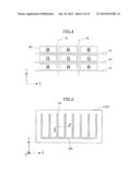 Display device with display panel forming image display and LCD panel     having strip-shaped electrodes and light shielding portion diagram and image