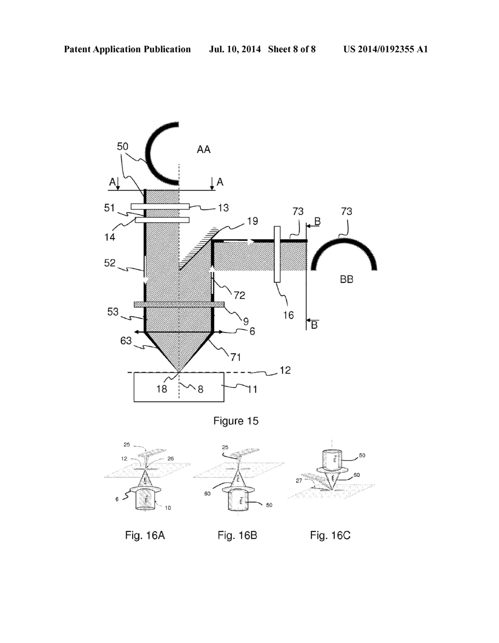 CONOSCOPIC ILLUMINATION OPTICAL DEVICE WITH A HOLLOW CONE FOR AN OPTICAL     MICROSCOPE AND METHOD OF OPTICAL MICROSCOPY IN CONOSCOPY - diagram, schematic, and image 09