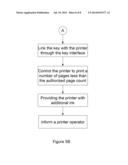 METHOD FOR PROVIDING PRINTING SERVICES AND PRINTING CONTROL METHOD FOR     CONTROLLING A KEY TO ACQUIRE ADDITIONAL AUTHORIZED PAGES AS NEEDED diagram and image