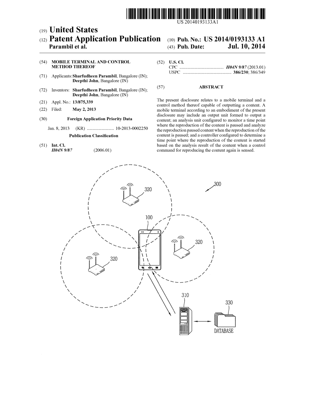 MOBILE TERMINAL AND CONTROL METHOD THEREOF - diagram, schematic, and image 01