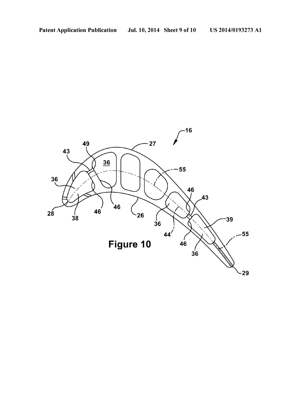 INTERIOR CONFIGURATION FOR TURBINE ROTOR  BLADE - diagram, schematic, and image 10