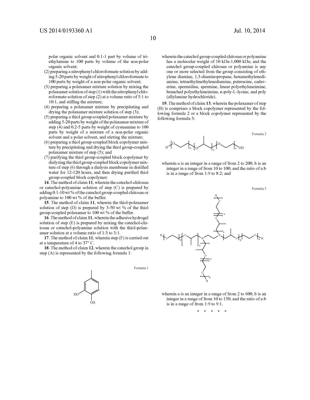 HYDROGEL COMPRISING CATECHOL GROUP-COUPLED CHITOSAN OR POLYAMINE AND     POLOXAMER COMPRISING THIOL GROUP COUPLED TO END THEREOF, PREPARATION     METHOD THEREOF, AND HEMOSTAT USING SAME - diagram, schematic, and image 15