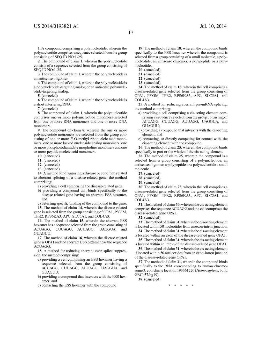 EXONIC SPLICING ENHANCERS AND EXONIC SPLICING SILENCERS - diagram, schematic, and image 45