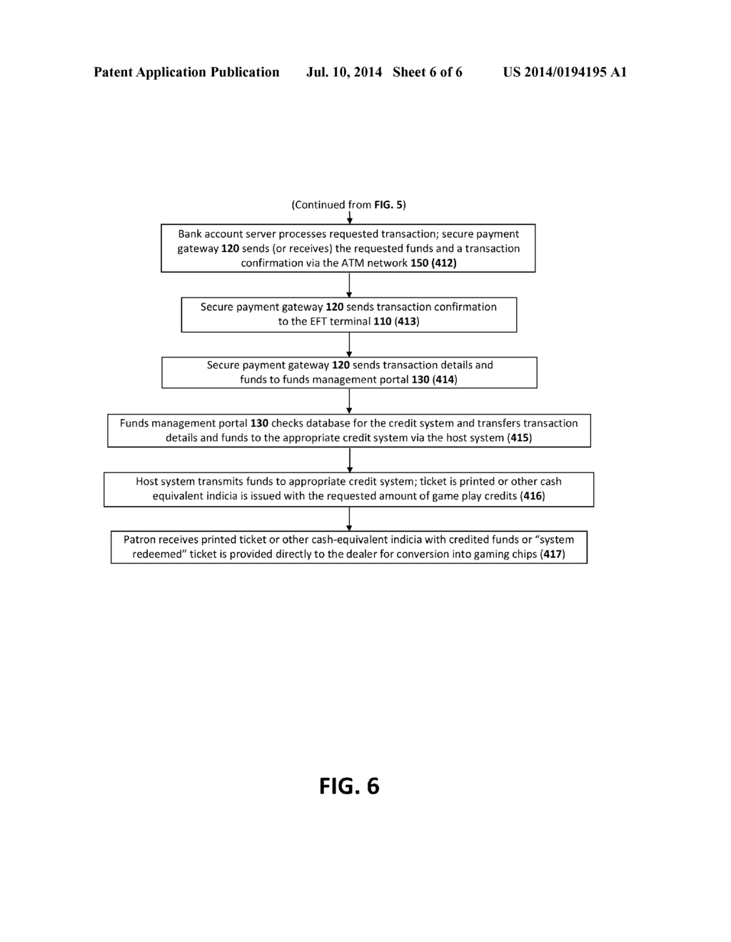 SYSTEMS AND METHODS FOR ELECTRONIC FUND TRANSFERS FOR USE WITH GAMING     SYSTEMS - diagram, schematic, and image 07