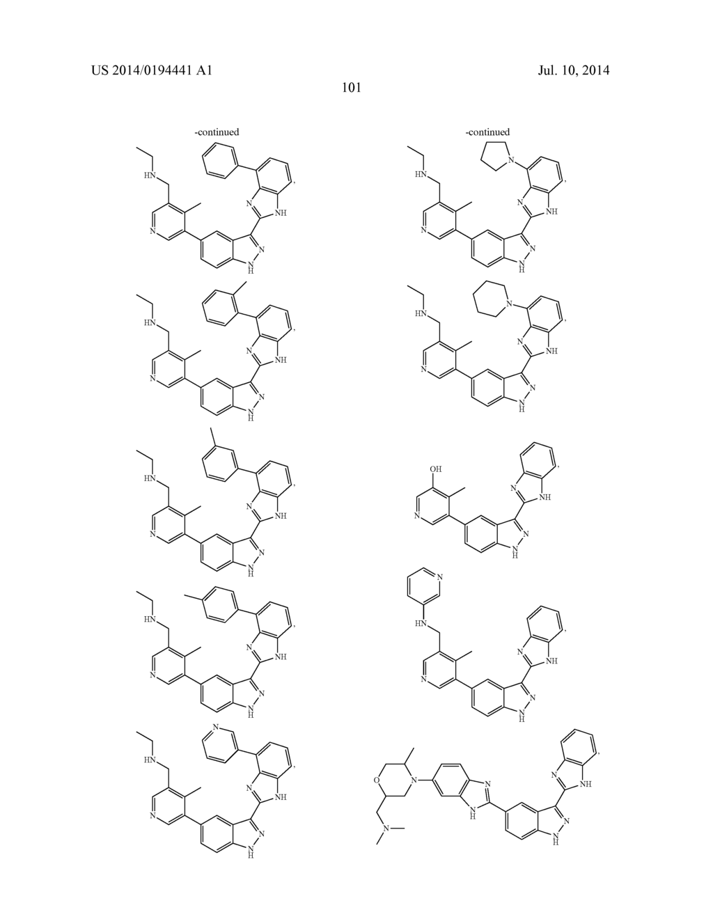 3-(BENZOIMIDAZOL-2-YL)-INDAZOLE INHIBITORS OF THE WNT SIGNALING PATHWAY     AND THERAPEUTIC USES THEREOF - diagram, schematic, and image 102