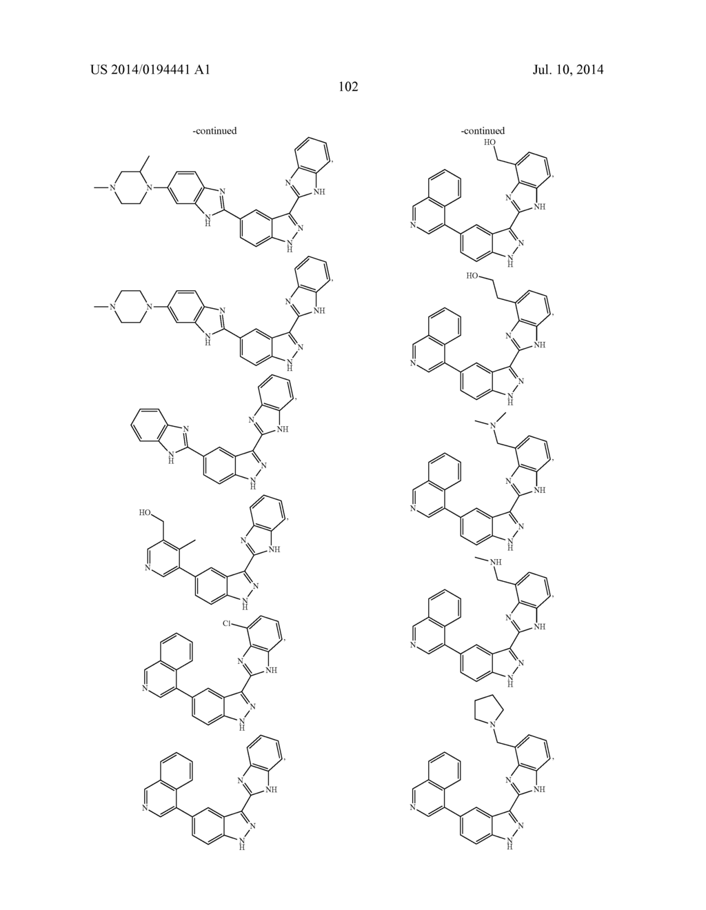 3-(BENZOIMIDAZOL-2-YL)-INDAZOLE INHIBITORS OF THE WNT SIGNALING PATHWAY     AND THERAPEUTIC USES THEREOF - diagram, schematic, and image 103