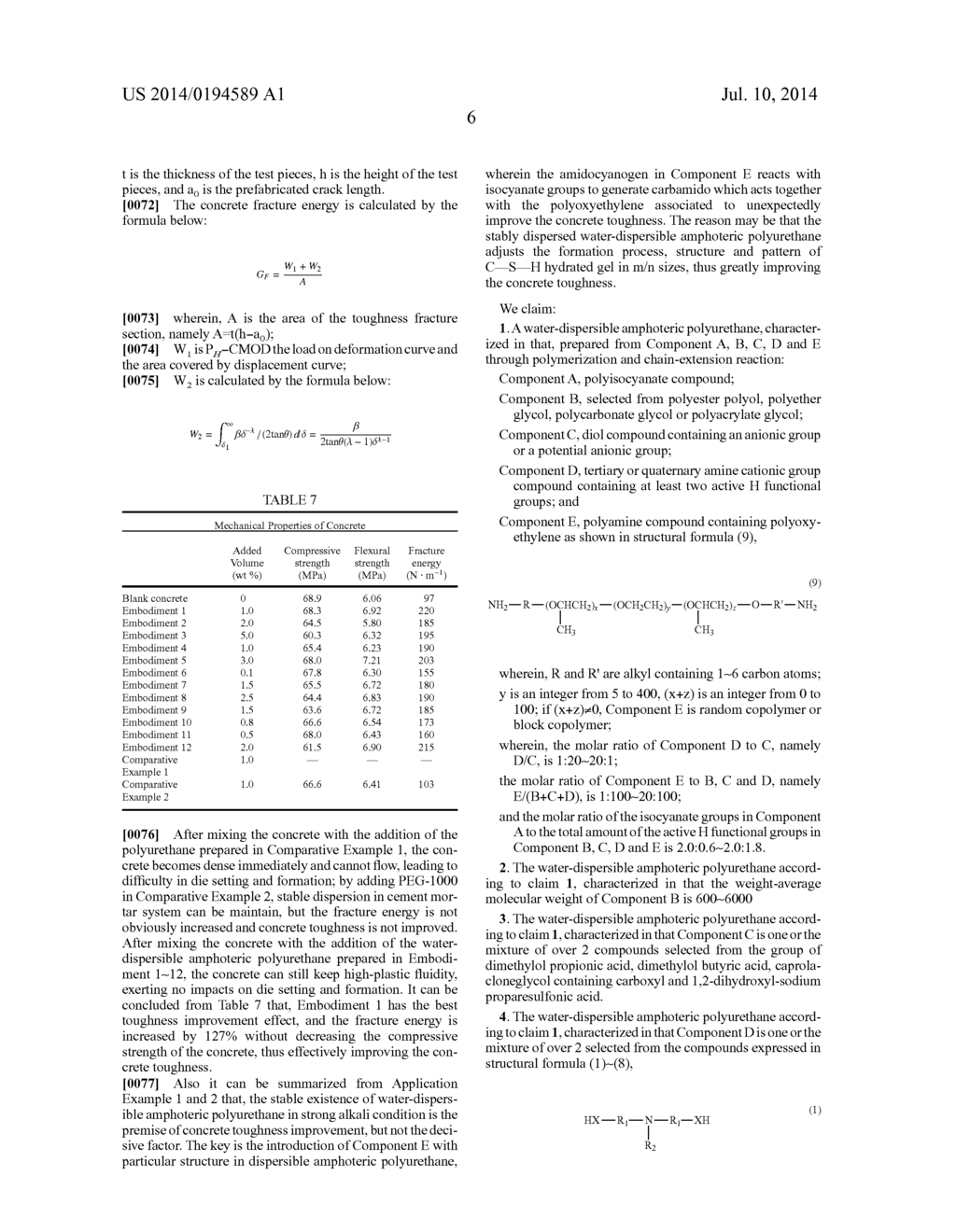 WATER-DISPERSIBLE AMPHOTERIC POLYURETHANE, PREPARATION METHOD THEREFOR,     AND USE THEREOF IN REINFORCING CONCRETE - diagram, schematic, and image 08