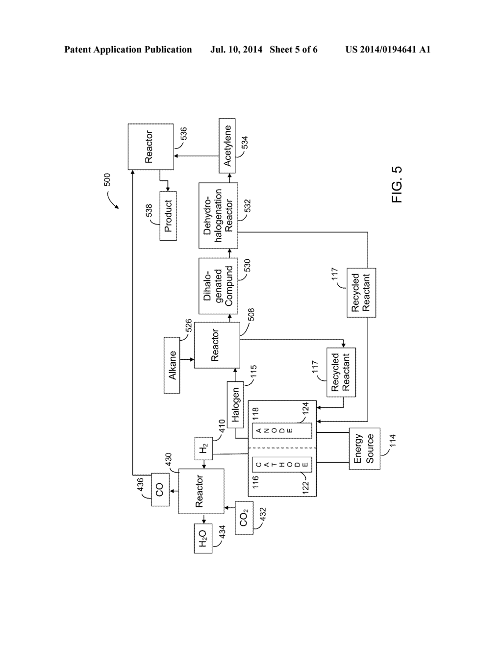 Method and System for the Electrochemical Co-Production of Halogen and     Carbon Monoxide for Carbonylated Products - diagram, schematic, and image 06