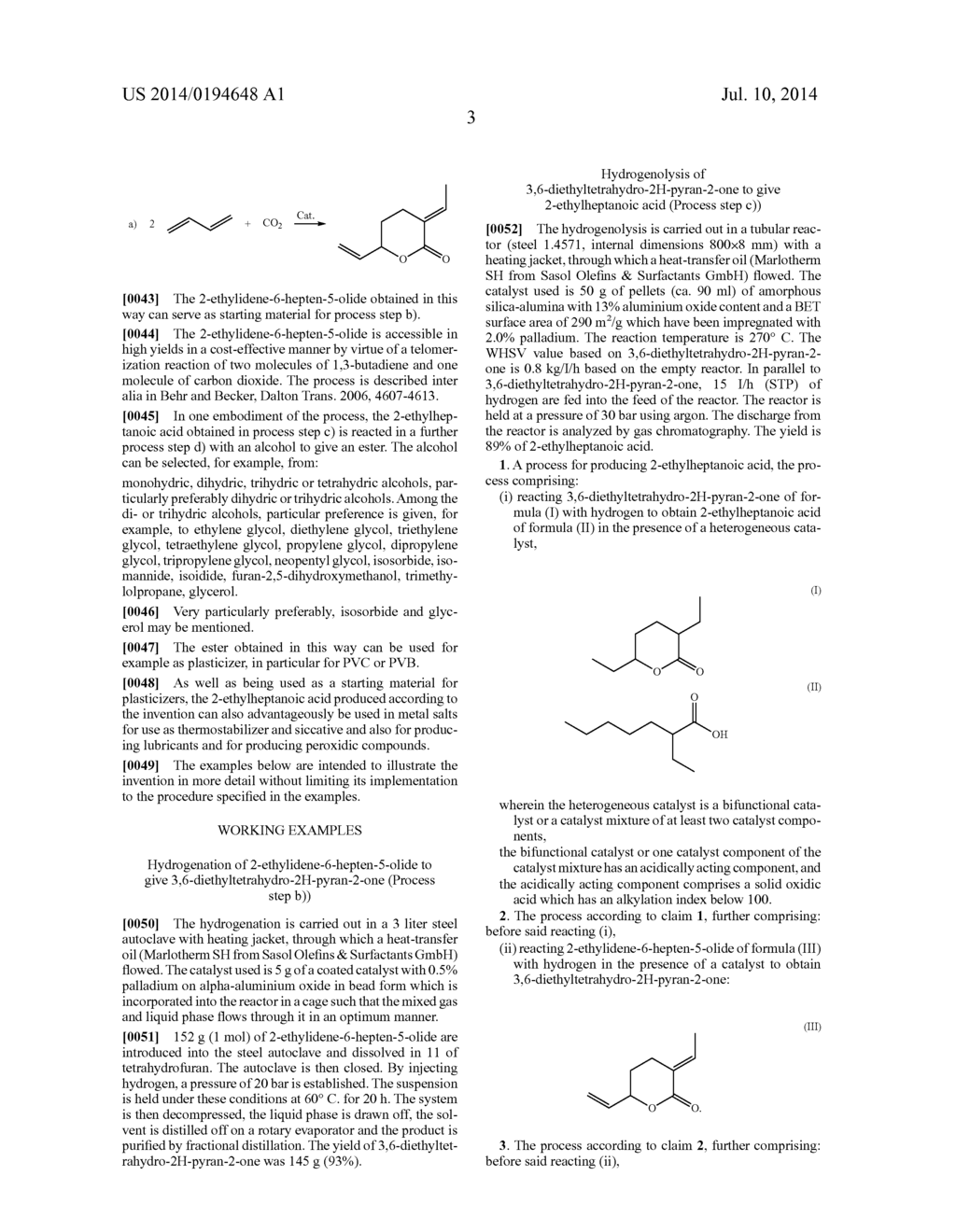 PROCESS FOR PRODUCING 2-ETHYLHEPTANOIC ACID - diagram, schematic, and image 04