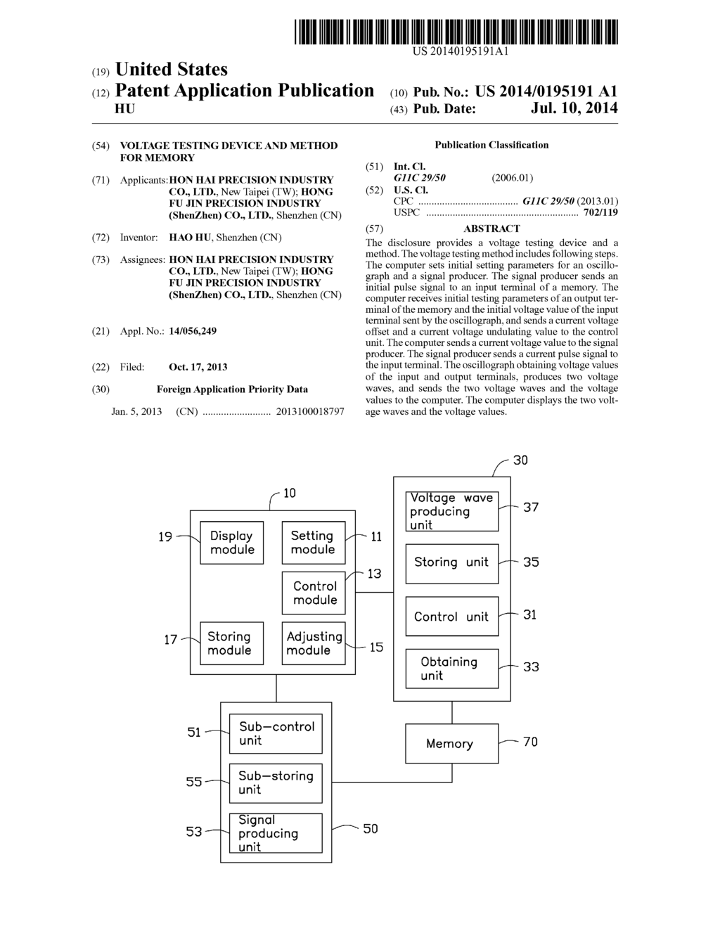 VOLTAGE TESTING DEVICE AND METHOD FOR MEMORY - diagram, schematic, and image 01